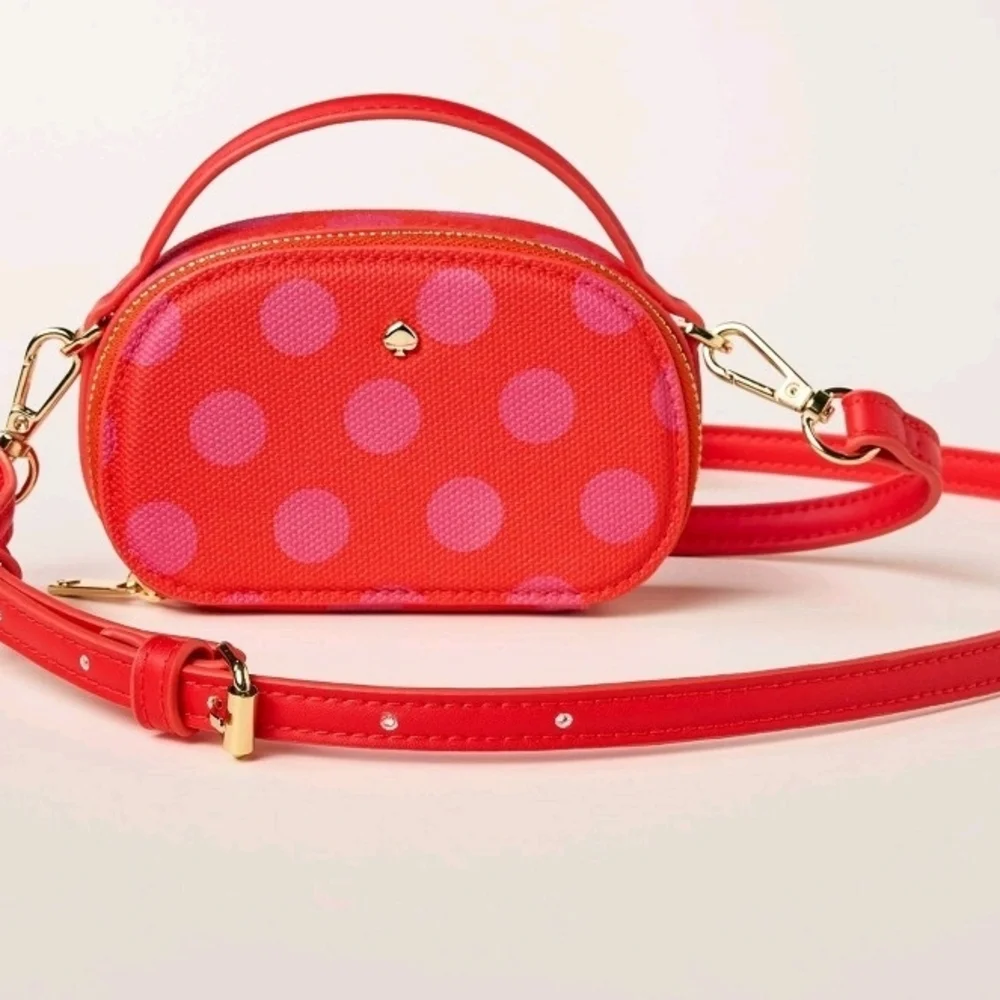 kate spade Neon Pink Polka Dot Crossbody with Lipstick Holder - Picture 5 of 5